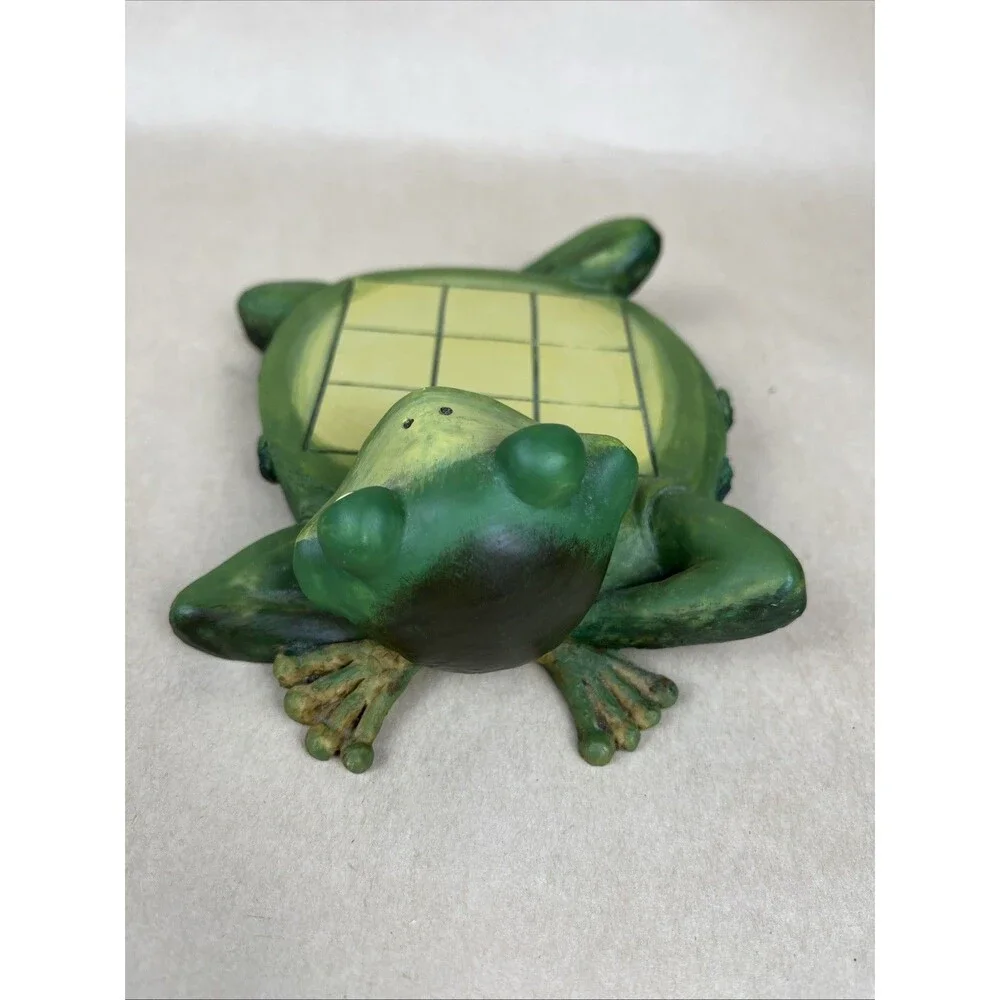 Rare VTG Hand Painted Tic Tac Toe Game‎ Frog Pad w/Butterfly & Dragonfly Pieces
